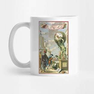 Vintage c. 1650 Atlas Frontispiece Mug